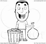 Trash Man Taking Happy Cartoon Coloring Clipart Cory Thoman Outlined Vector Clip Illustration Transparent 2021 Clipartof sketch template
