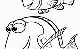 Dory Coloring Pages Fish Lovers Tag sketch template