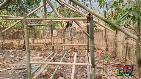 simple bamboo frame saung  gazebo youtube