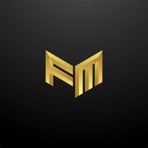 fm logo monogram letter initials design template  gold  texture  vector art  vecteezy