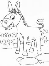 Donkey Coloring Funny Kids Pages Twelve Children sketch template