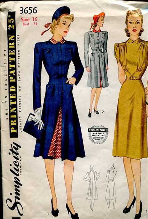 simplicity 3656 a in 2019 1940 s homefront style 1940s vintage dresses vintage dress