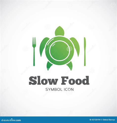 slow food vector concept symbol icon  logo stock vector