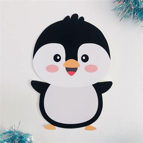 penguin cut  penguin party decorations printable etsy uk