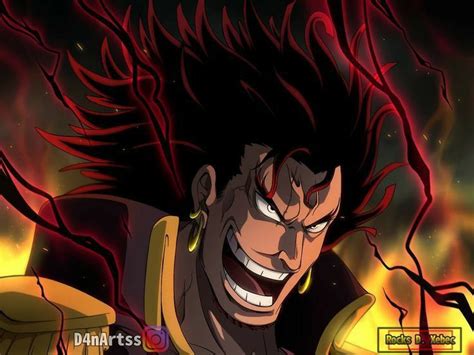 anime character  long hair  demon eyes smiling   camera  front  flames