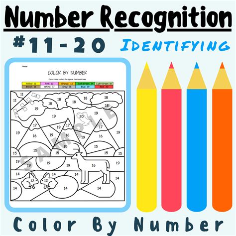 number recognition  identifying numbers   coloring activity