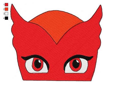 head pj masks  embroidery design party time pinterest