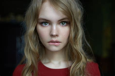 Anastasiya Scheglova Blonde Face Girl Green Eyes Model Russian Woman