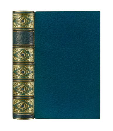 books  vintage bindings  beautiful gilded leather book covers stock photo