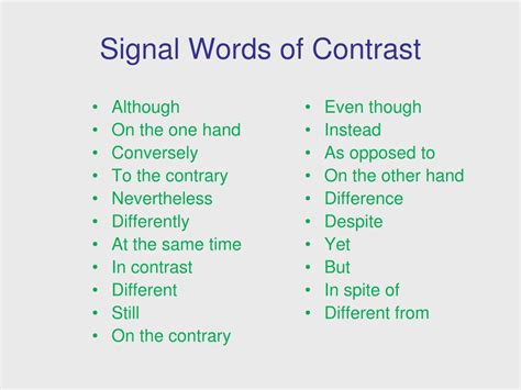 signal words patterns  organization powerpoint