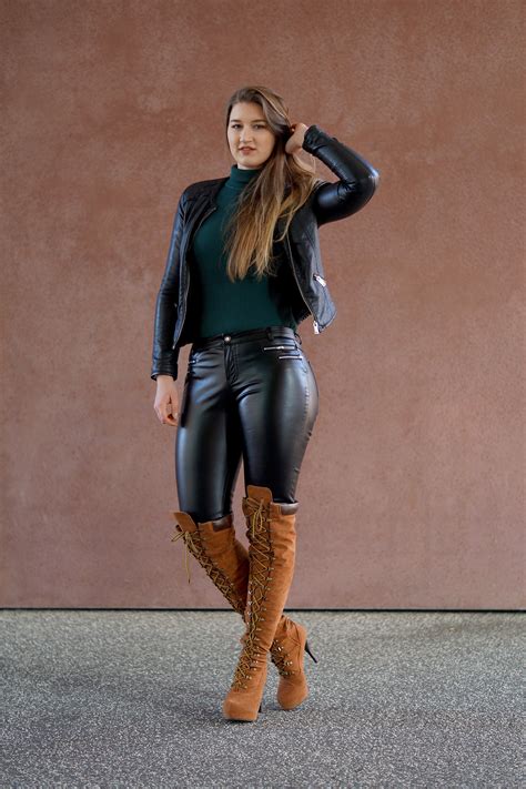 The Red Wall Sexy Leather Outfits Leather Pants Women Leather Tights