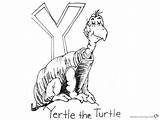 Turtle Yertle Coloring Seuss Dr Letter Printable Pages Color Kids sketch template