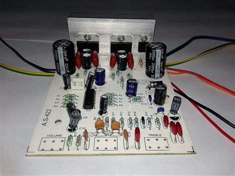 tda  noise audio amplifier board  watt  channel double ic diy cart