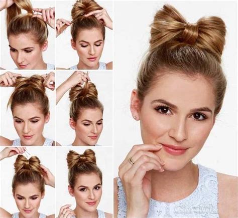 ideas     bow  hair hairstyle step  step instructions