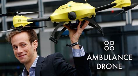 meet ambulance drone  flying  aid doctor friend