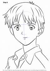 Shinji Evangelion Ikari Drawingtutorials101 Tutorials sketch template