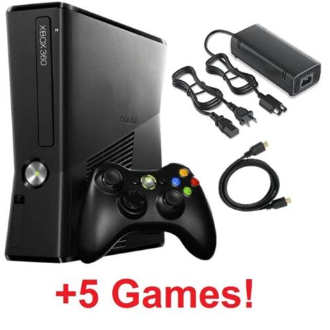 xbox  slim black console bundle controller cables hdd  video games microsoft  ebay