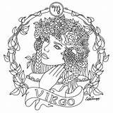 Coloring Virgo Pages Zodiac Signs Libra Sagittarius Printable Adult Colouring Beauty Adults Sheets Mandala Color Signo Horoscope Book Designs Getcolorings sketch template