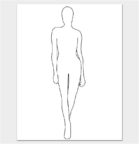 female body outline template  printable worksheets drawings