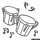 Coloring Pages Bongo Music Bongos Instrument Musical Latin Drums Drum Color Instruments Library Colouring Others Drawing Cliparts Nuotit Instrumentos Thecolor sketch template