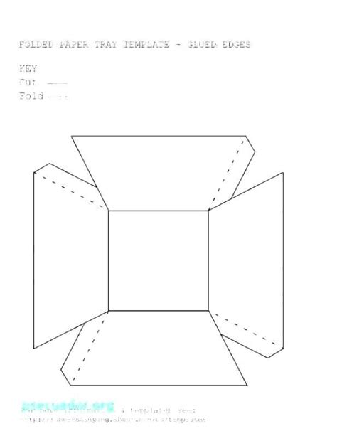 folded paper box template  shown  black  white