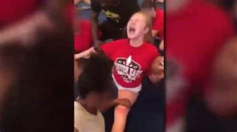 disturbing video shows high school cheerleaders screaming as they re