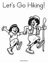 Hiking Coloring Go Worksheet Girl Hold Let Adventure Fun Brownies Mom Hand Going Bridging Scout Lets Off Twistynoodle Daisy Noodle sketch template