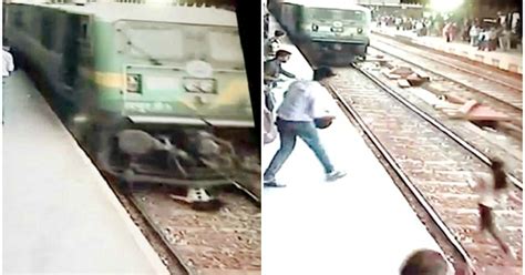 girl with earphones on gets run over by goods train in mumbai