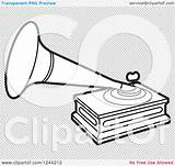 Gramophone Phonograph Illustration Royalty Clipart Vector Perera Lal sketch template