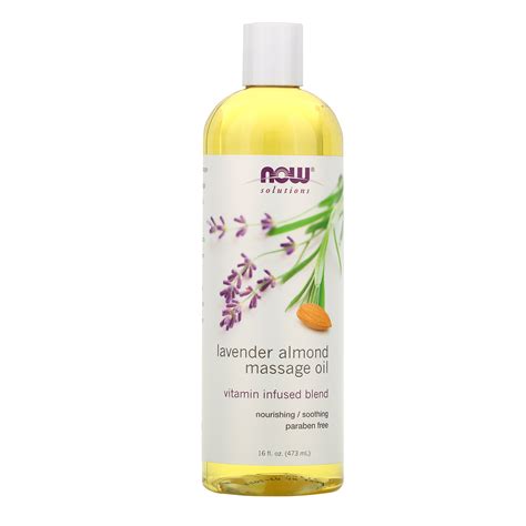 Now Foods Solutions Lavender Almond Massage Oil 16 Fl Oz 473 Ml