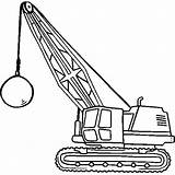 Coloring Ball Wrecking Construction Pages Crane Vehicles Tractor Equipment Heavy Work Drawing Printable Print Kids Vehicle Color Preschool Sheets Getcolorings sketch template
