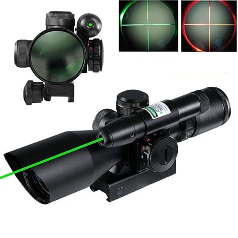 tactical   optics hunting rifle scope red green dual illuminated mil dot  rail mount