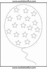 Tracing Worksheet Worksheetfun Worksheets Balloon Preschool Kindergarten sketch template