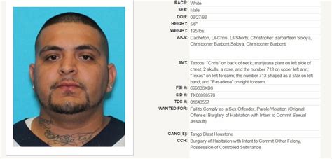 houston sex offender with tango blast connections added to