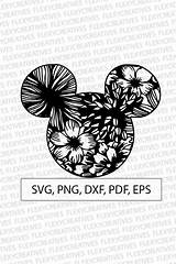 Mouse Minnie Mickey Svg Floral Zentangle Etsy Silhouette Coloring Pages Disney sketch template