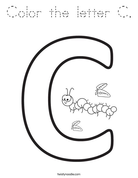 color  letter  coloring page tracing twisty noodle