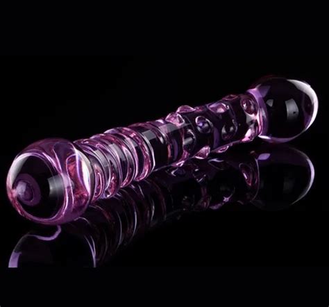 Clear Unisex Double Ended Dildo Anal Beads Glass Dildo Realistic Dildos