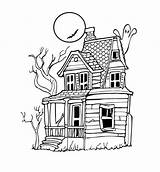 Haunted House Coloring Pages Printable Castle Drawing Print Kids Simple Halloween Color Size Getcolorings Paintingvalley Now sketch template