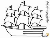 Ship Coloring Pirate Pages Kids Mast Cartoon Pirates Colouring Printable Seas High Yescoloring Square Ships sketch template