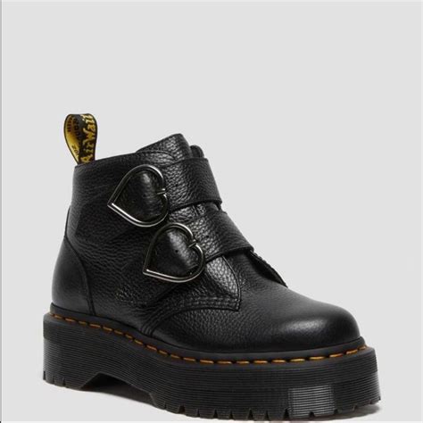 dr martens limited edition devon heart buckle   heart platforms boots platform boots