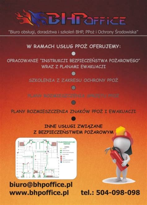 ochrona przeciwpożarowa kraków małopolskie bhp office
