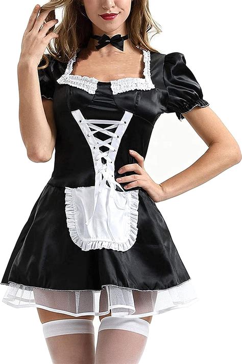 women sexy french maid dress skirt maid lace cosplay costume clubwear