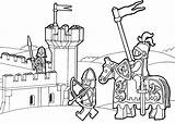 Coloring Lego Knights Printable Kids Duplo sketch template