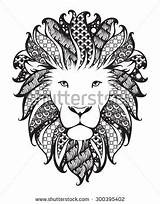 Lion Zentangle Shutterstock Head Choose Board Coloring sketch template