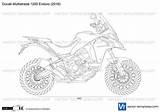 Multistrada Ducati Enduro 1200 Preview Vector Templates Template sketch template