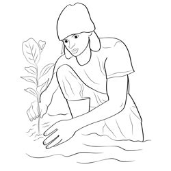 tree planting plant coloring pages  kids  tree planting