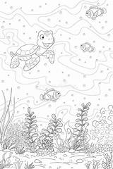 Coloring Du Underwater Vecteur Separate Aspiration Couches Distinctes sketch template