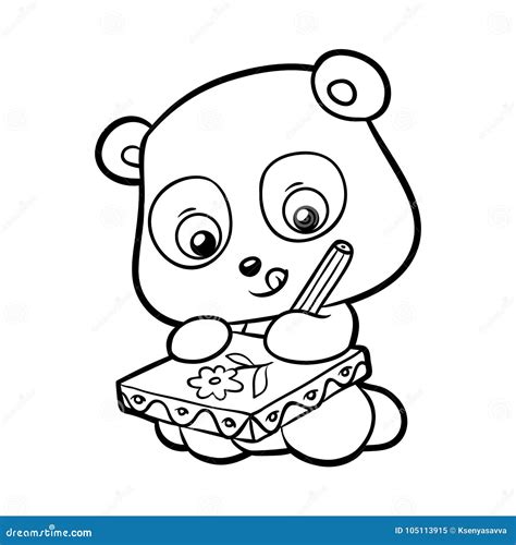 coloring book panda stock vector illustration  painting