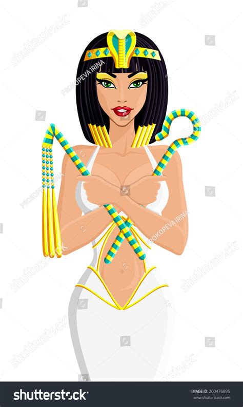 Cleopatra Queen Of Egypt Sexy Girl Stock Vector