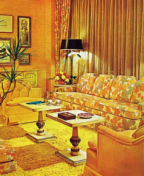 1971 “sunny” living room design vintage interior design vintage